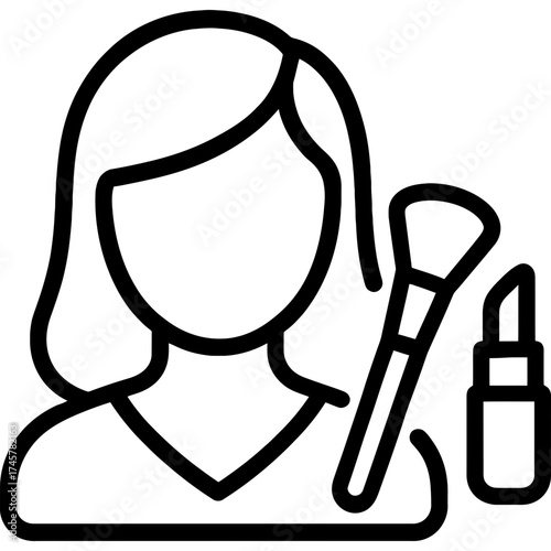 Minimalistic makeup artist icon design
