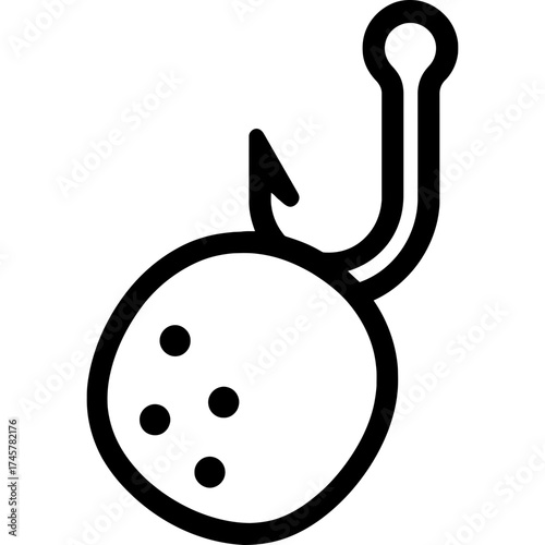 Bait pellet outline icon