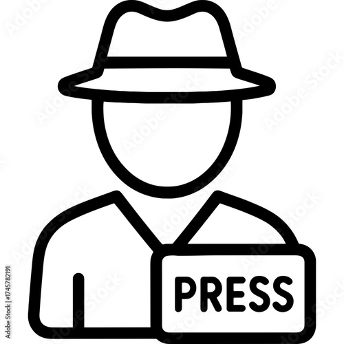 Minimalistic journalist icon with clean lines