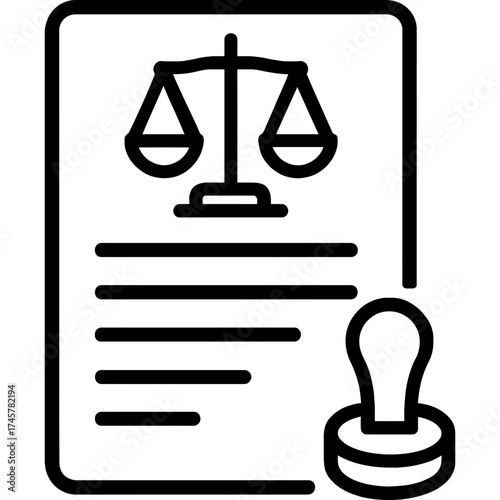 Court summons official notice outline icon vector
