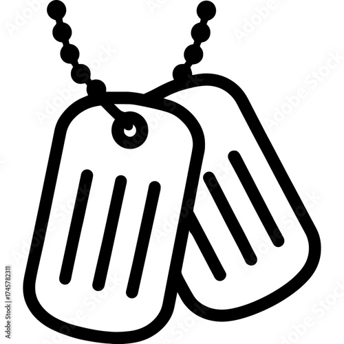Dog tags military outline icon vector