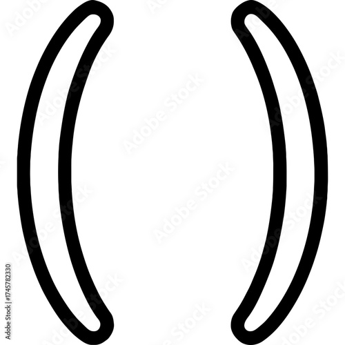 Parentheses punctuation marks outline icon vector