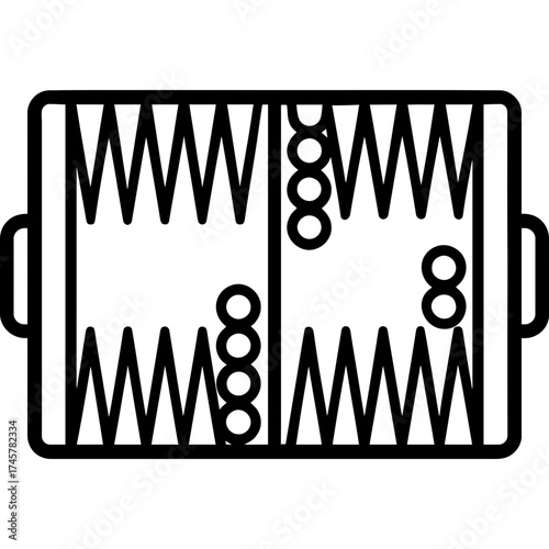 Backgammon board outline icon vector
