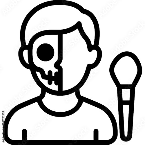 Minimalistic makeup effects artist icon
