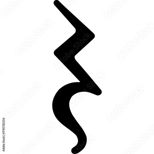 Quarter rest musical notation outline icon vector