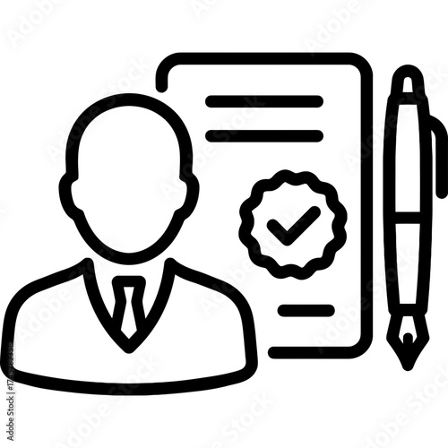 Minimalistic notary public icon design