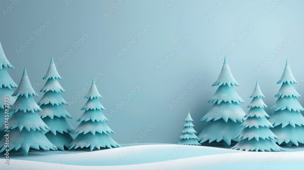 Obraz premium background winter forest illustration.