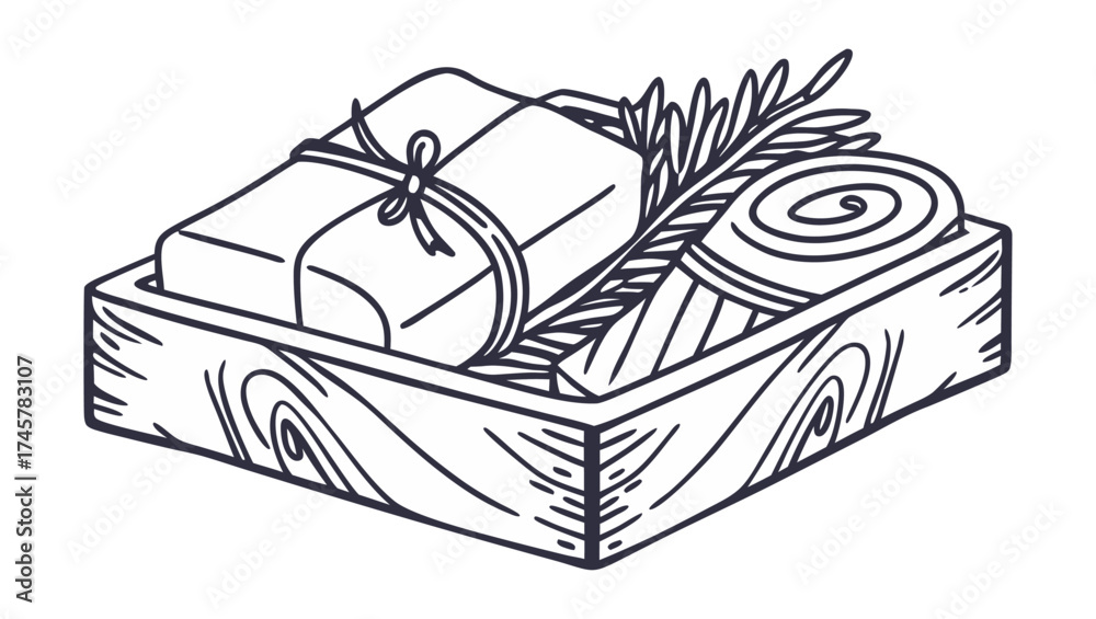 Obraz premium eco soap in handmade box rustic packaging vector