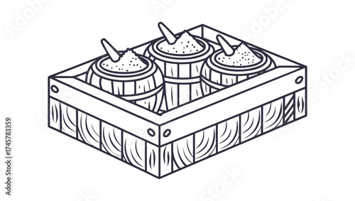 wooden box with spa salt jars black and white