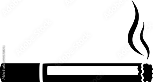 cigarette with smoke curling upwards