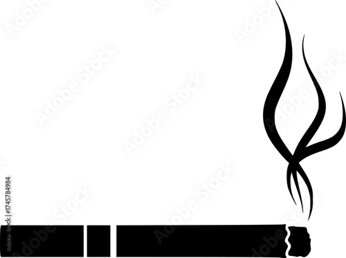 cigarette with smoke curling upwards