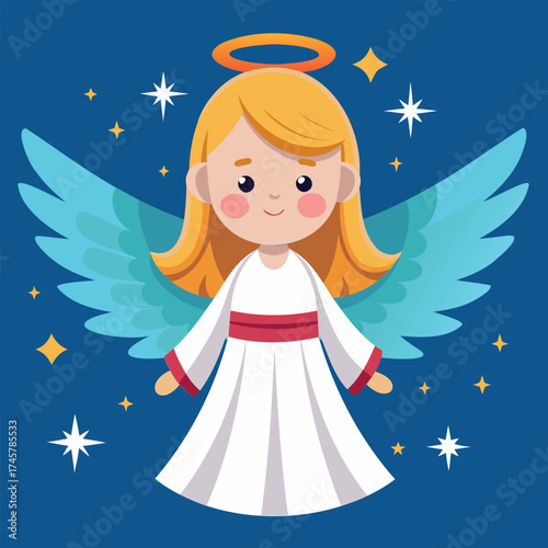 Illustration of a cute angel girl