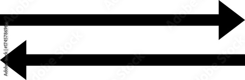 Two black arrows pointing in opposite directions