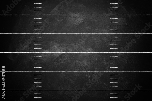 American football field, chalk drawing scheme, football nfl, offense and defense, playbook yard, line grid marker, vector illustration