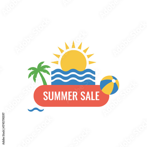 Concept for a summer sale sign, including website design, advertising, social media banners, ads, sale promotion, posters, and marketing materials