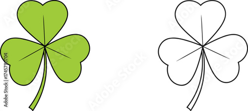 Wallpaper Mural Simple vector illustration of a vibrant green shamrock or clover with three leaves and stem, symbol for Ireland, luck, St. Patrick's Day, isolated

 Torontodigital.ca