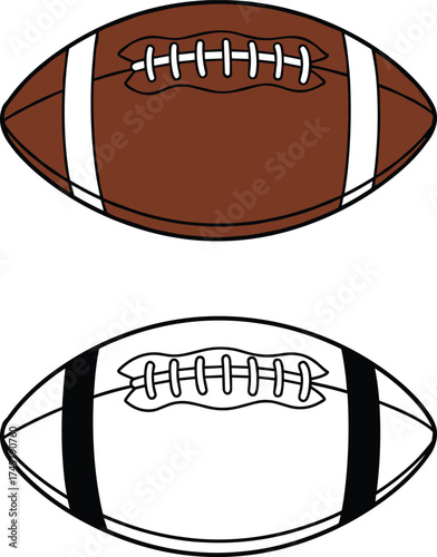 Wallpaper Mural Detailed vector illustration of a classic brown American football or rugby ball with white stitching, for sport, game, play, isolated, league

 Torontodigital.ca
