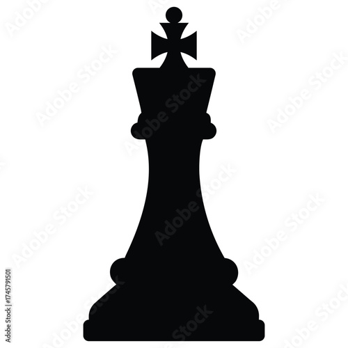 Chess king icon symbol vector silhouette
