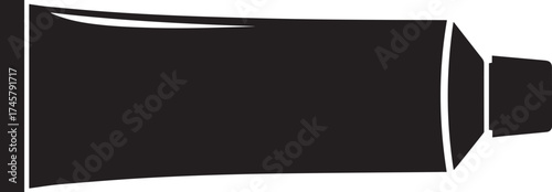 Black silhouette of a generic squeeze tube, featuring a flattened end and a distinct nozzle with a cap.