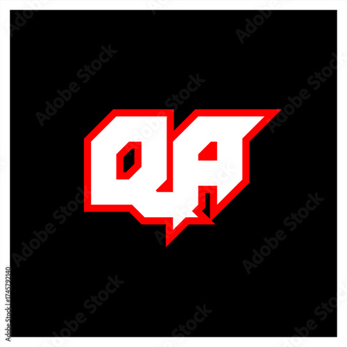 QA logo design, initial QA letter design with sci-fi style. QA logo for game, esport, Technology, Digital, Community or Business. Q A sport modern Italic alphabet font. Typography urban style fonts.