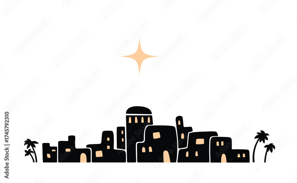 Fototapeta premium Bethlehem Town Silhouette