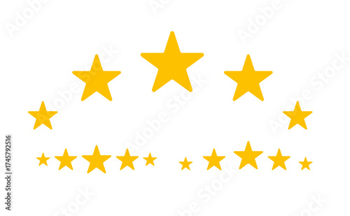 Five stars for concept design. Premium quality. 5 star rating. Vector symbol