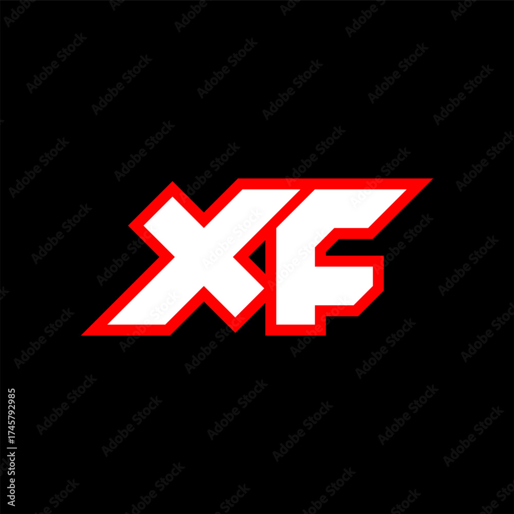 Obraz premium XF logo design, initial XF letter design with sci-fi style. XF logo for game, esport, Technology, Digital, Community or Business. X F sport modern Italic alphabet font. Typography urban style fonts.