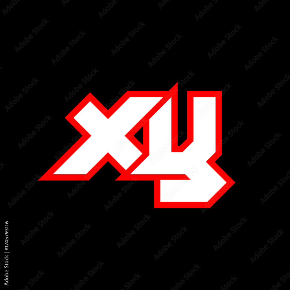 Obraz premium XY logo design, initial XY letter design with sci-fi style. XY logo for game, esport, Technology, Digital, Community or Business. X Y sport modern Italic alphabet font. Typography urban style fonts.