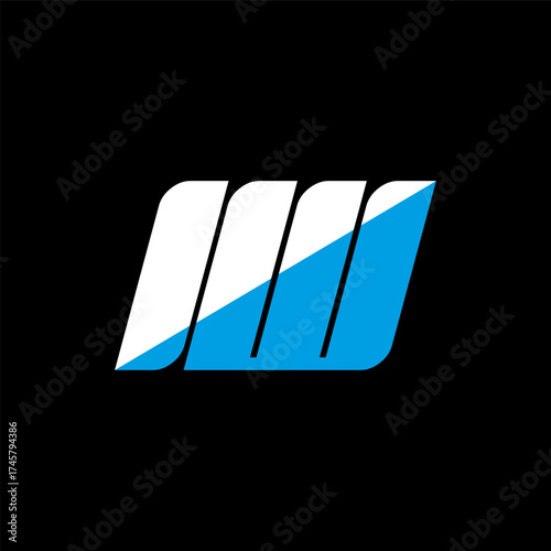 IW letter logo design on black background. IW creative initials letter logo concept. iw icon design. IW white and blue letter icon design on black background. I W