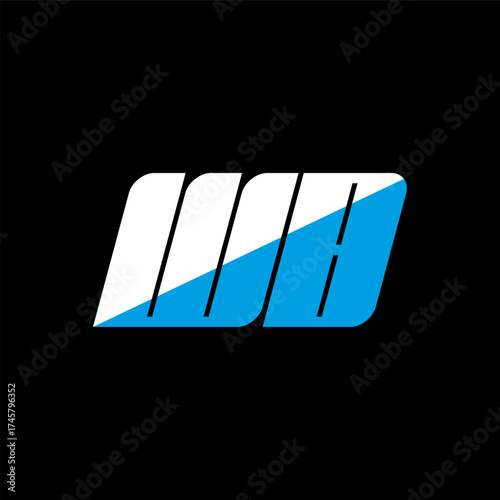 WB letter logo design on black background. WB creative initials letter logo concept. WB icon design. WB white and blue letter icon design on black background. W B