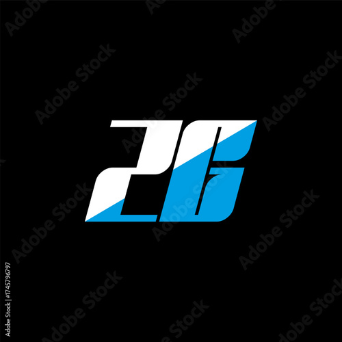 ZG letter logo design on black background. ZG creative initials letter logo concept. ZG icon design. ZG white and blue letter icon design on black background. Z G
