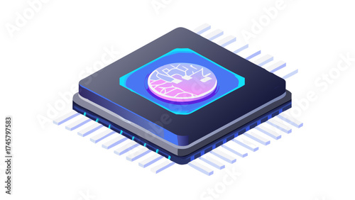 computer chip on white background