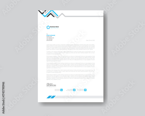 corporate modern business letterhead design template. creative modern letterhead design template
