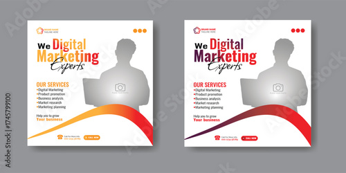 Digital marketing expert agency business promotion and corporate social media web banner poster template
