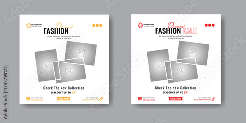 Fashion sale promotional post design, ad banner fashion sale banner template 
