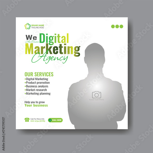 Digital marketing expert agency business promotion and corporate social media web banner poster template
