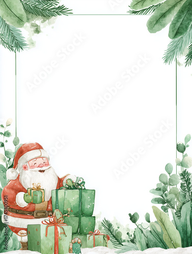 Christmas elegant watercolor holiday card