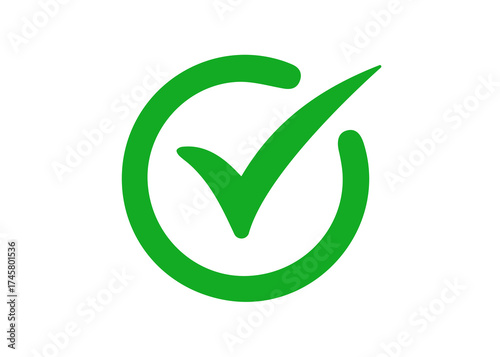 Flat Green Tick Mark – Transparent Background Checkmark for Design Use
