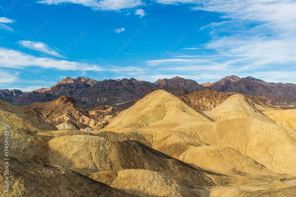 Naklejka premium Textured Desert Landscape in 20 Mule Team Canyon, Death Valley National Park