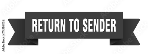 return to sender ribbon isolated on transparent background. return to sender ribbon
