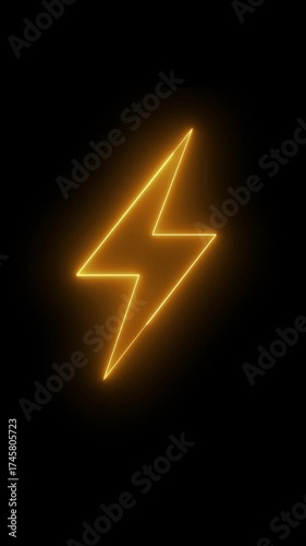 Lightning bolt on black background