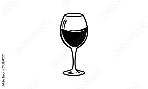 vector silhouette of a glass filled with drink