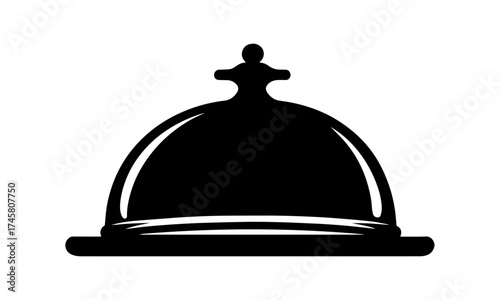 vector silhouette of a cloche food cover