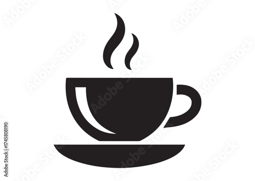 Coffee cup icon, Coffee cup solid vector design