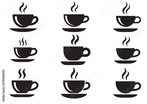Coffee cup icon, Coffee cup solid vector design