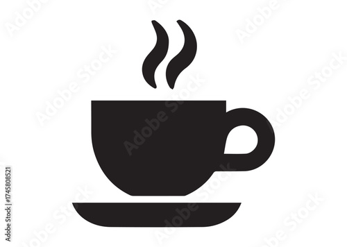 Coffee cup icon, Coffee cup solid vector design