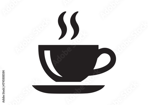 Coffee cup icon, Coffee cup solid vector design
