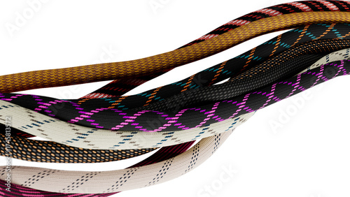 Separate Waving Colorful Cables with Geometric Patterns