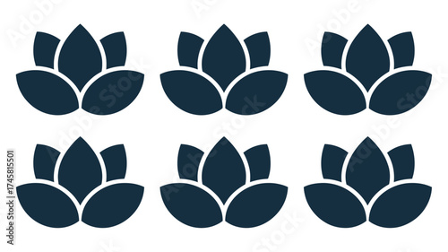 Serene lotus flower pattern offering tranquility for spa branding, yoga studio designs, or peaceful meditation app interfaces