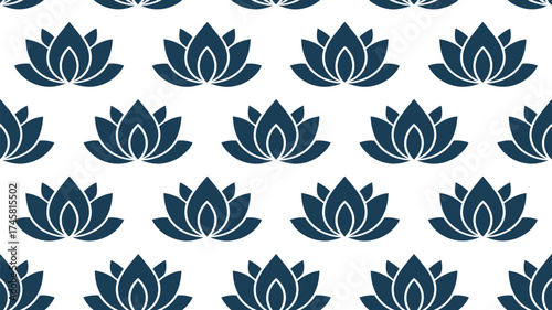 Elegant lotus flower pattern design for backgrounds and yoga studio branding, bringing a peaceful, serene, and harmonious aesthetic to your project